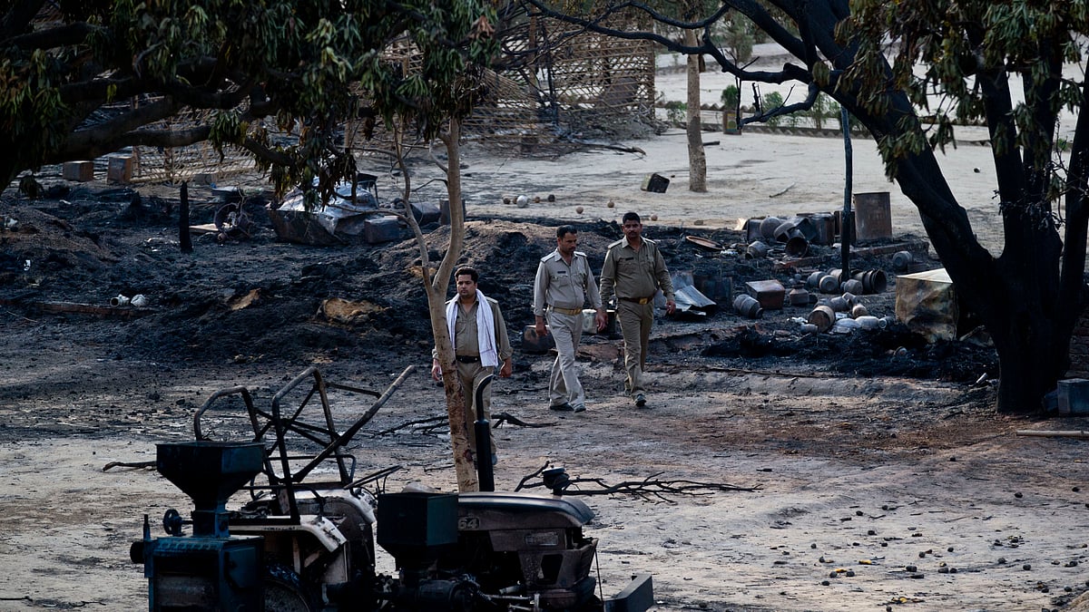The scene after the violence in Mathura. (Photo: AP)