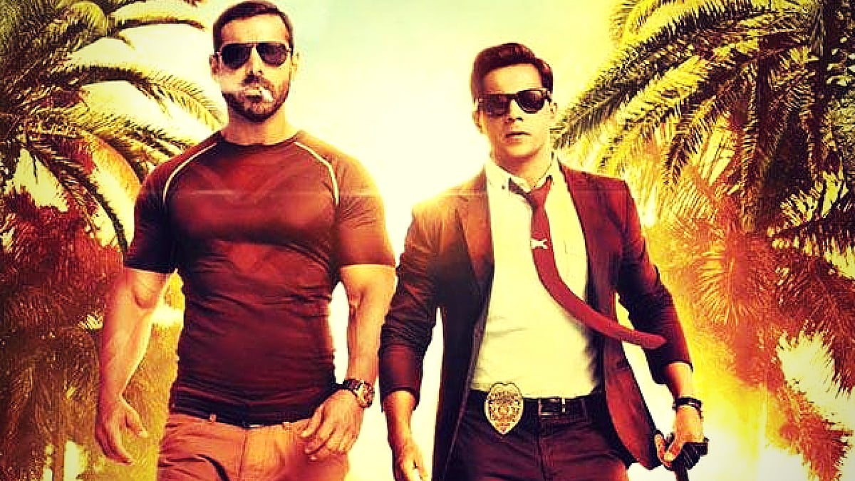 John Abraham and Varun Dhawan punch their way for a dishoom-daar film! (Photo: <i>Dishoom</i> poster)