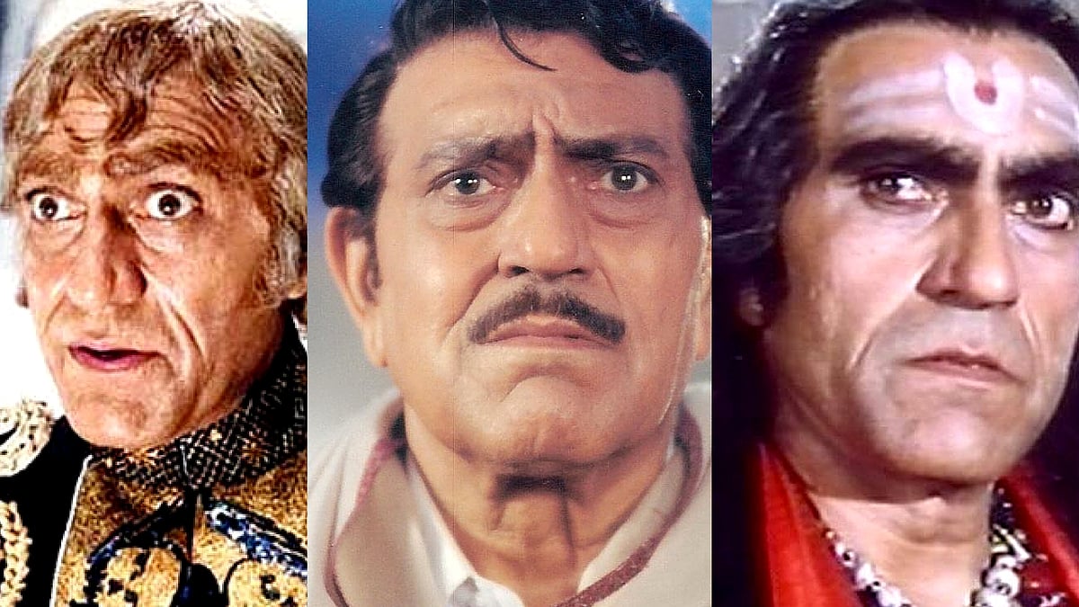 Amrish Puri in moments from <i>Mr India</i>, <i>Dilwale Dulhania Le Jayenge</i> and <i>Nagina.</i>