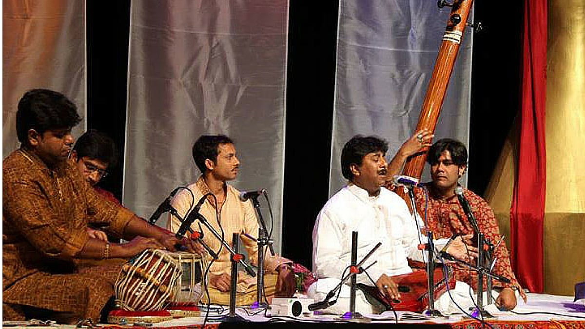 Rashid Khan immersed in a performance. 