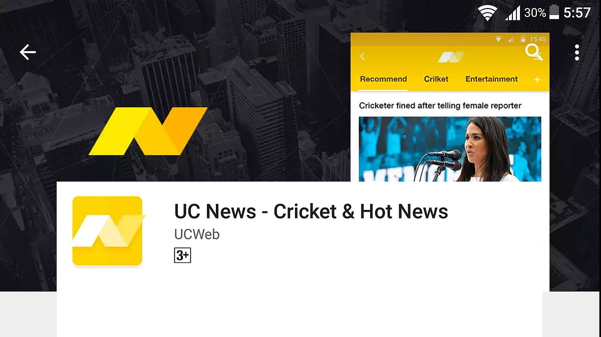 UC News app on Android. (Photo Courtesy: Google Play Screengrab)
