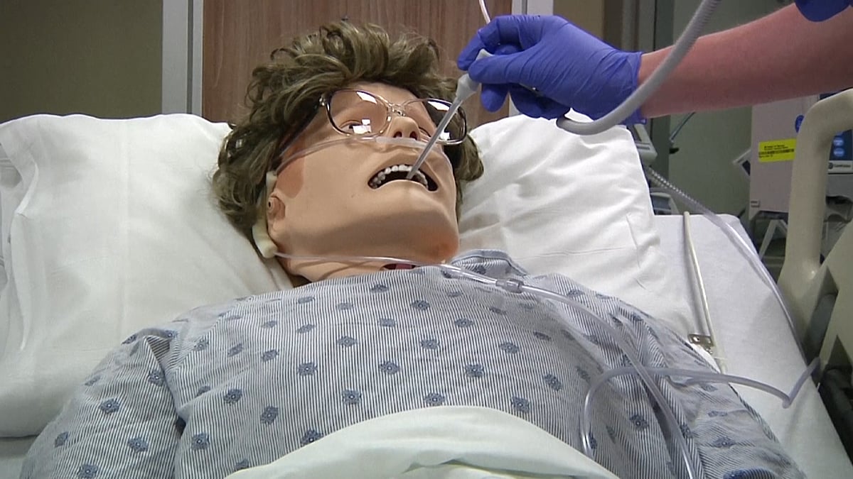 Nursing school in Michigan uses ‘pregnant’ robots for training students. (Photo: AP Screengrab)