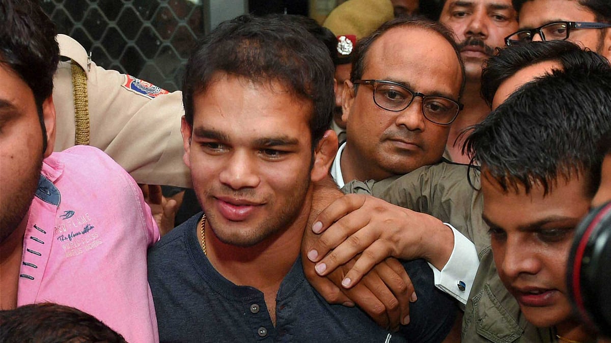 Narsingh Yadav at the NADA hearing in New Delhi. (Photo: PTI)