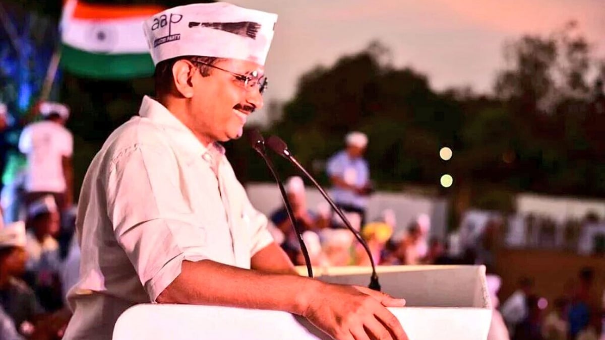 Arvind Kejriwal at a public rally. (Photo Courtesy: Twitter.com/<a href="https://twitter.com/Akshay1Malhotra">@<b>Akshay1Malhotra</b></a>)