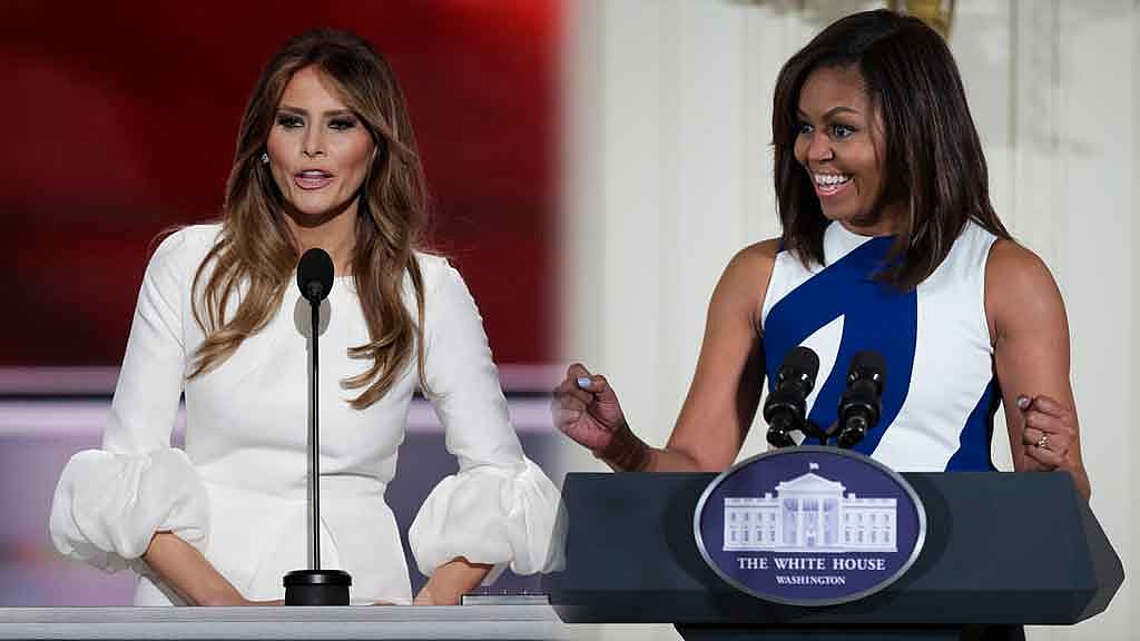 Melania Trump’s RNC speech is being slammed on social media for being a rip-off of Michelle Obama’s speech from 2008. (Photo: AP exchange)