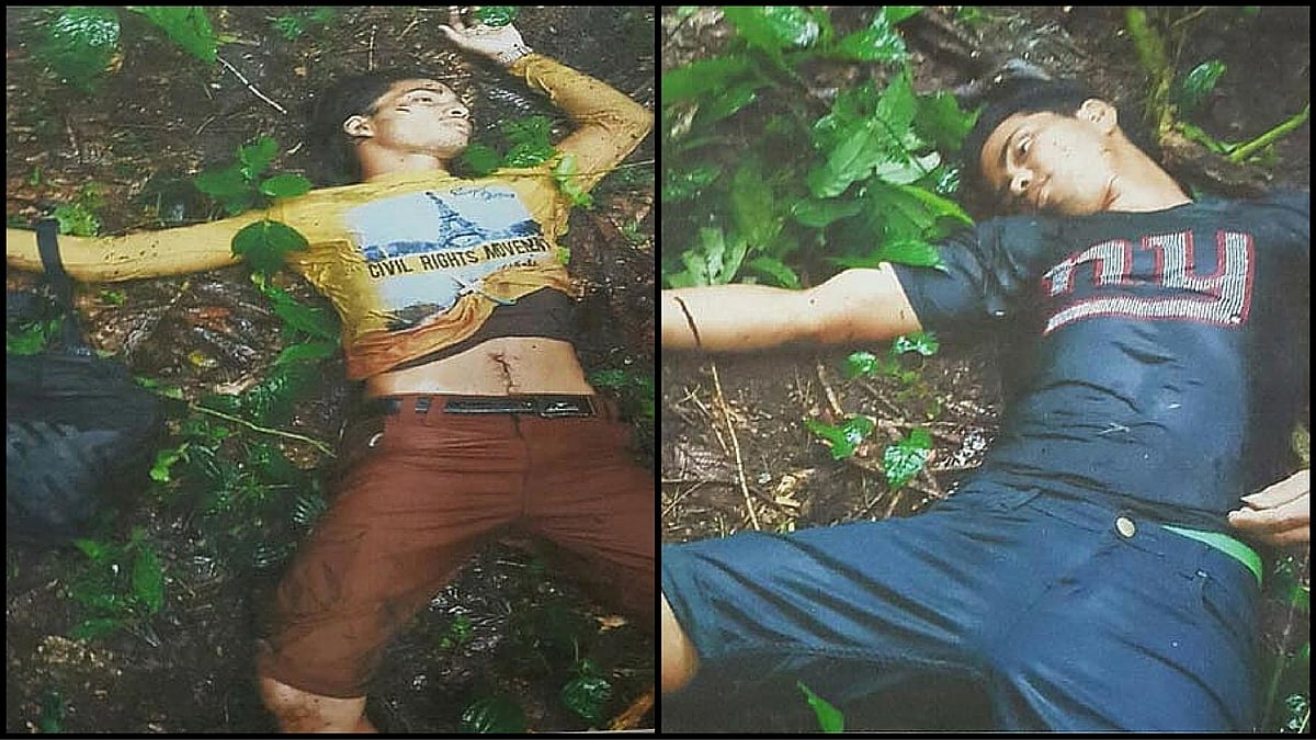 Two of the three NDFB militants, Ritu Basumatary (left) and Rahul Basumatary, who were shot down in an encounter on Sunday, 17 July 2016. (Photo Courtesy: Anjana Dutta)