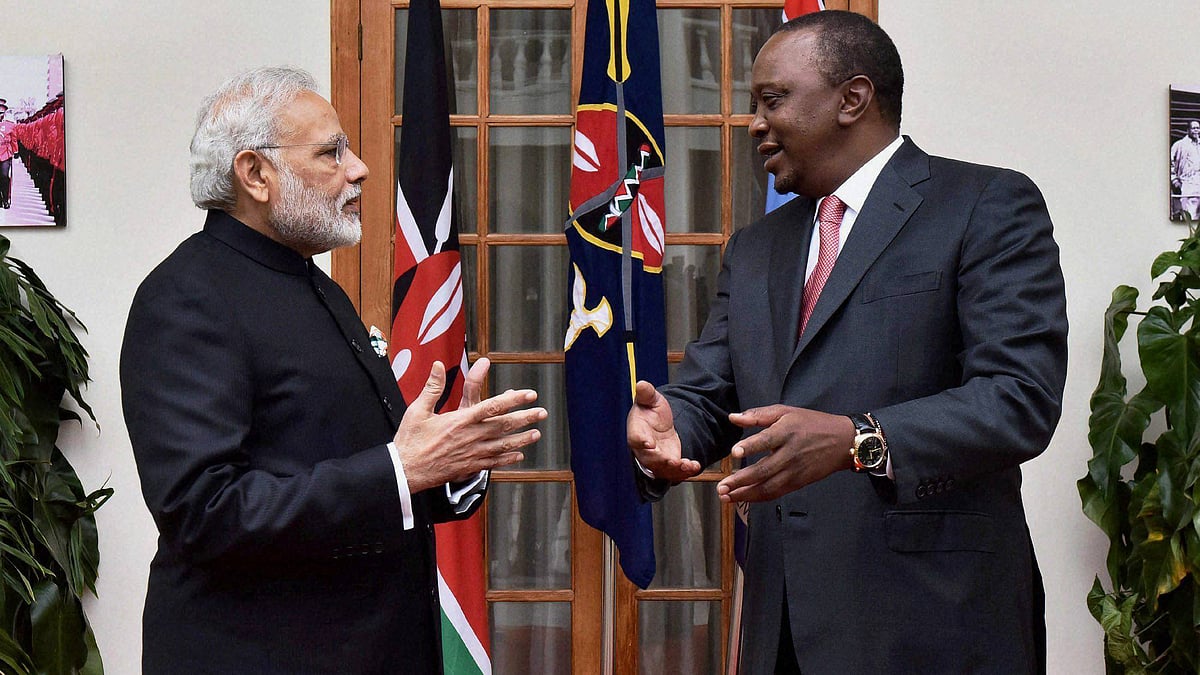 PM Modi interacts with Kenya’s President Uhuru Kenyatta to deepen cooperation between the two nations (Photo: PTI)
