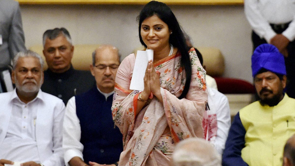 Apna Dal leader Anupriya Patel before being sworn-in as Minister of State at a ceremony at Rashtrapati Bhavan in New Delhi on Tuesday. (Photo: PTI)