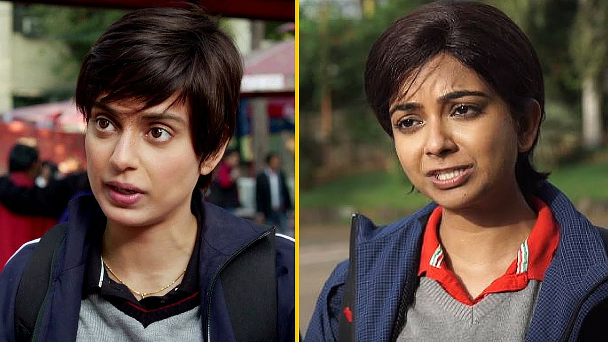 Kangana Ranaut and Monica Murthy as Datto. (Photo Courtesy: Youtube Screenshot/Altered by <b>The Quint</b>)