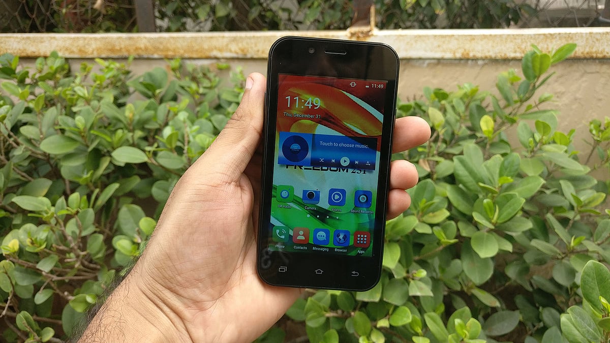 Ringing Bells Freedom 251 phone. (Photo: <b>The Quint</b>)
