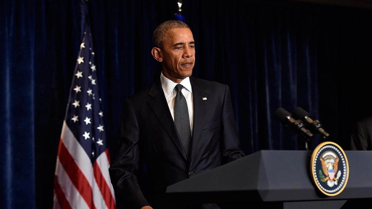 President Barack Obama  addressing the overnight shooting of Texan police officers in a protest rally on 8 July. (Photo: AP)