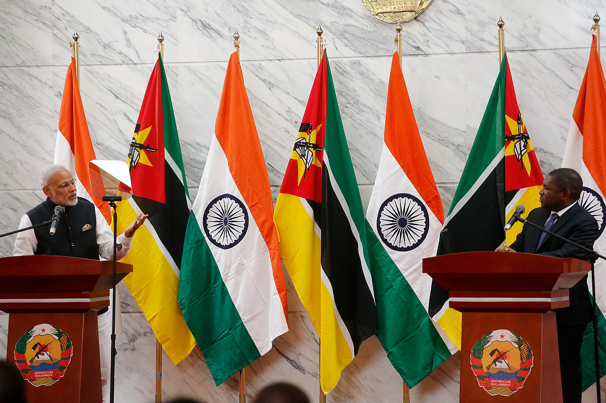  Prime Minister Narendra Modi attends a joint press briefing along with Mozambique’s President Filipe Jacinto Nyusi in Maputo, Mozambique, Thursday, July 7, 2016. (Photo: AP)