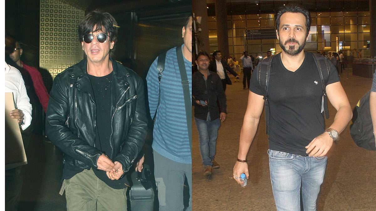 Shah Rukh Khan and Emraan Hashmi spotted at the airport. (Photo: Yogen Shah)