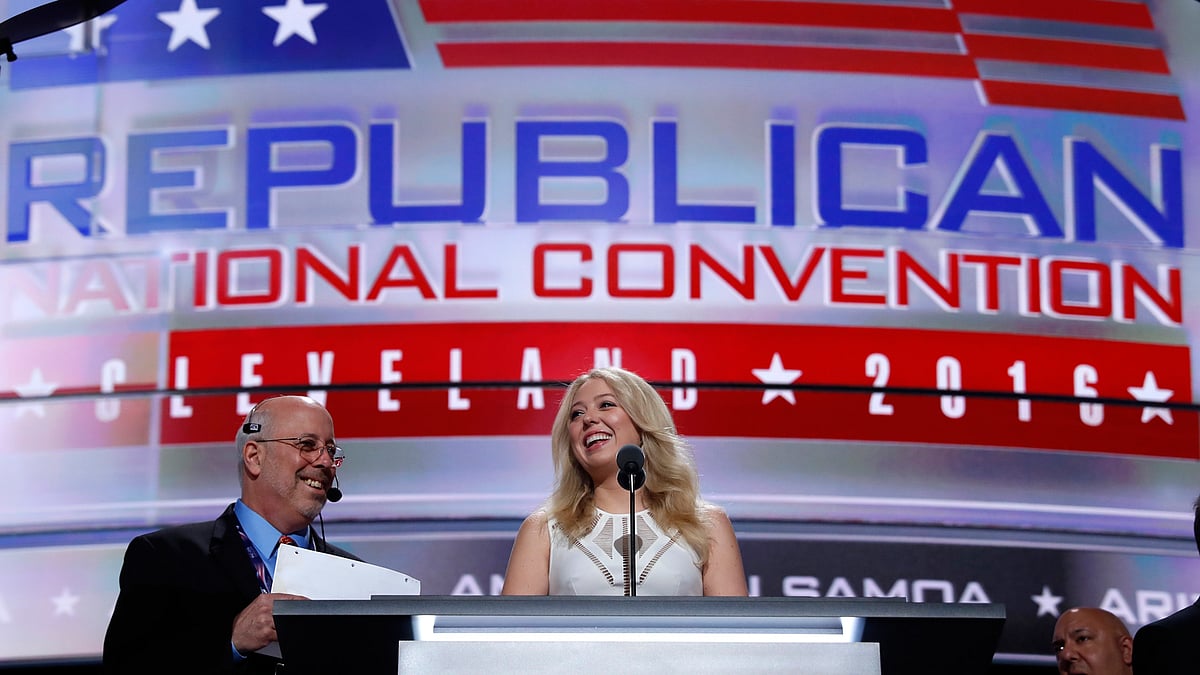 Tiffany Trump, daughter of Republican presidential candidate Donald Trump, prepares for her speech at the Republican National Convention. (Photo: AP)