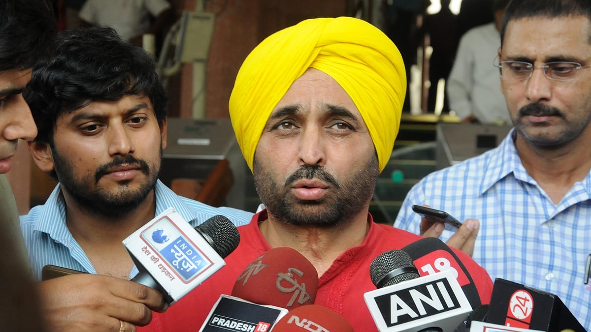 AAP MP Bhagwant Mann at Parliament. (Photo: IANS)