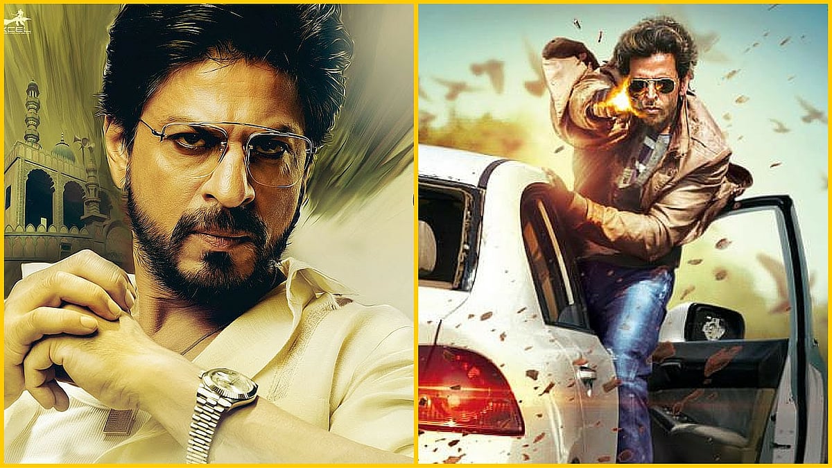 Shah Rukh Khan in a still from <i>Raees</i> and Hrithik Roshan from <i>Bang Bang</i>. (Photo Courtesy: Red Chillies Entertainment & Excel Entertainment(L); Fox Star Studios(R))