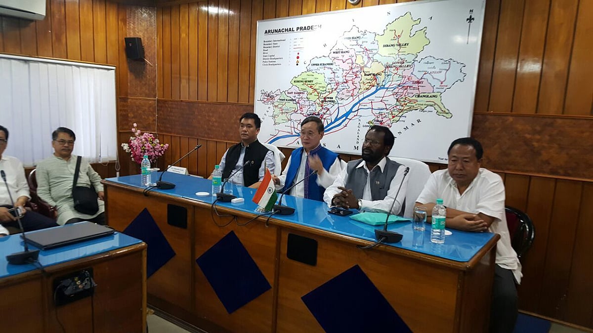 A photo from the Congress Legislature Party meet. First from left is Pema Khandu and sitting next to him is Nabam Tuki)&nbsp; (Photo Courtesy : Anjana Dutta)