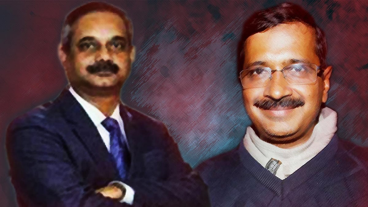 Rajendra Kumar, arrested Principal Secretary of Delhi Chief Minister Arvind Kejriwal (right). (Photo: <b>The Quint</b>)
