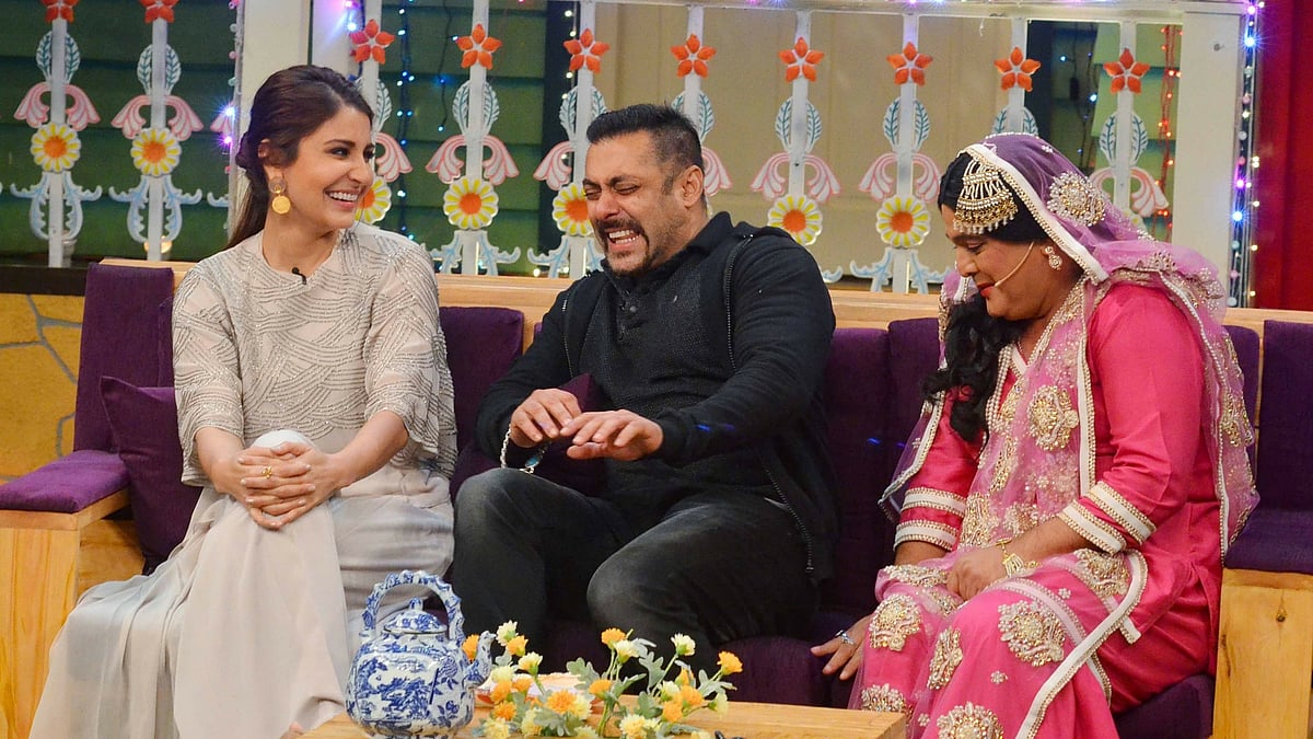 Anushka Sharma, Salman Khan and Ali Asgar on <i>The Kapil Sharma Show</i>. (Photo: Yogen Shah)