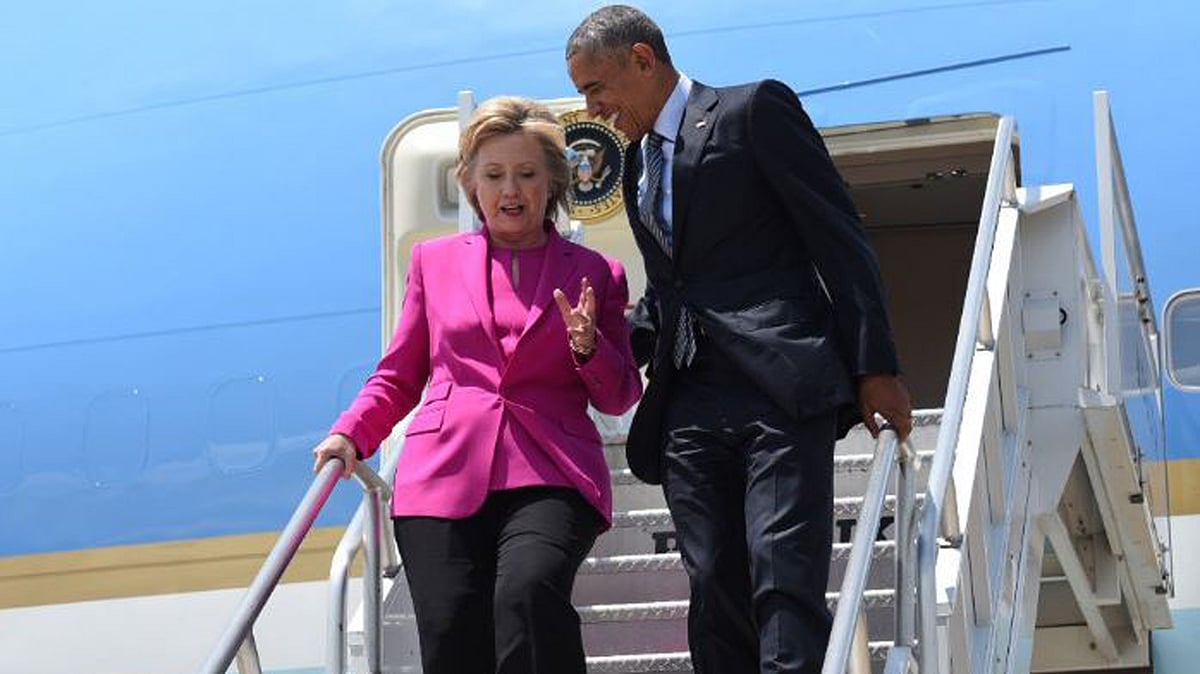 President Obama, and likely Presidential Nominee Hillary Clinton on the campaign trail in Charlotte, North Carolina. (Photo Courtesy: Twitter/<a href="https://twitter.com/HillaryClinton/status/750430147203985408">Hillary Clinton</a>)