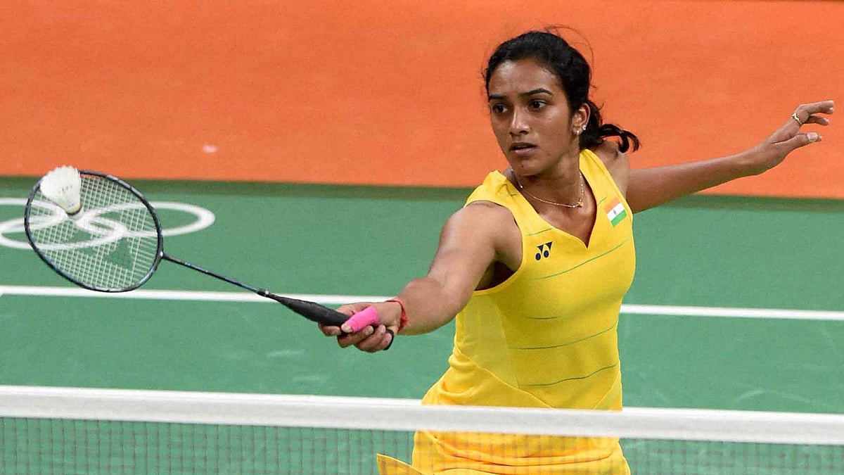 India’s PV Sindhu returns a shot against Hungary’s Laura Sarosi during a women’s badminton match at the 2016 Summer Olympics in Rio de Janeiro. (Photo: AP)