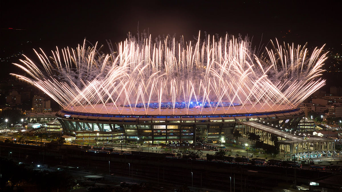 Fireworks explode above the Maracana stadium during the opening ceremony of the Rio’s 2016 Summer Olympics in Rio de Janeiro, Brazil on Friday. (Photo: AP)