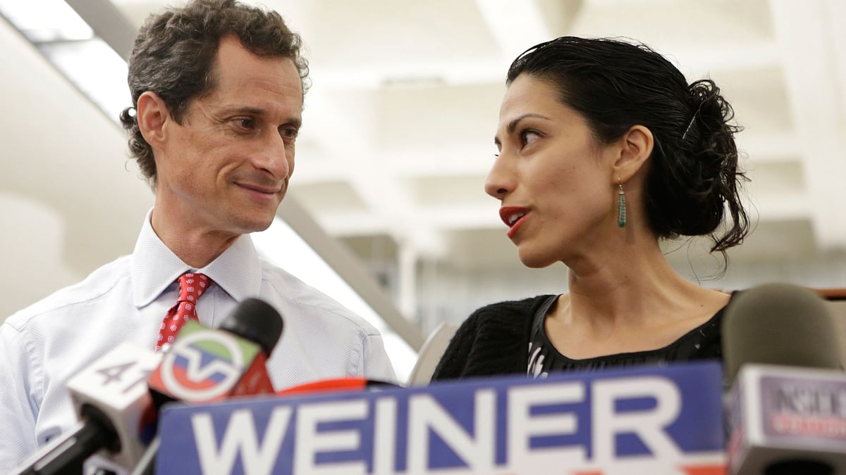Huma Abedin with husband Anthony Weiner. (Photo: AP)