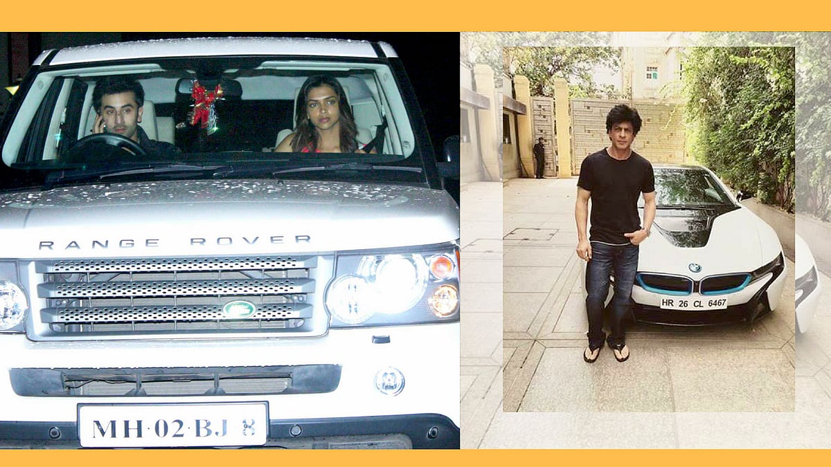 Ranbir Kapoor, Deepika Padukone and Shah Rukh Khan with their swanky vehicles. (Photos: Yogen Shah / Facebook)