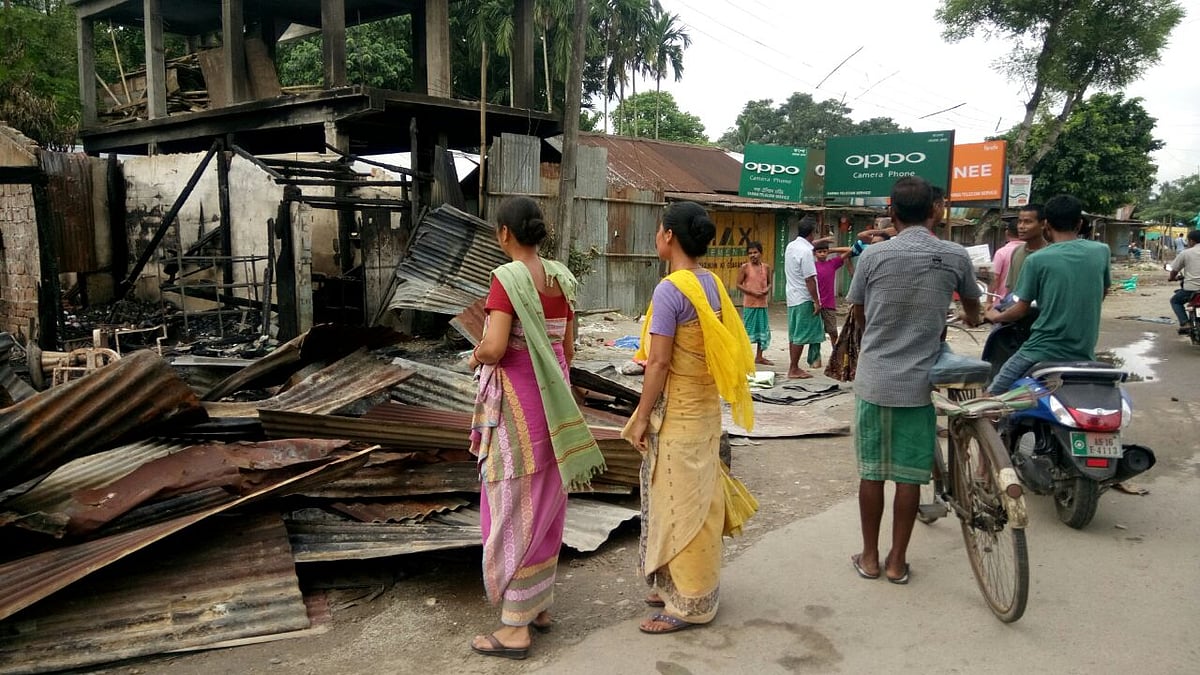 People visit the site of the attack in Kokrajhar, a day after 13 people were killed in the attack on Friday. (Photo: Anjana Dutta)