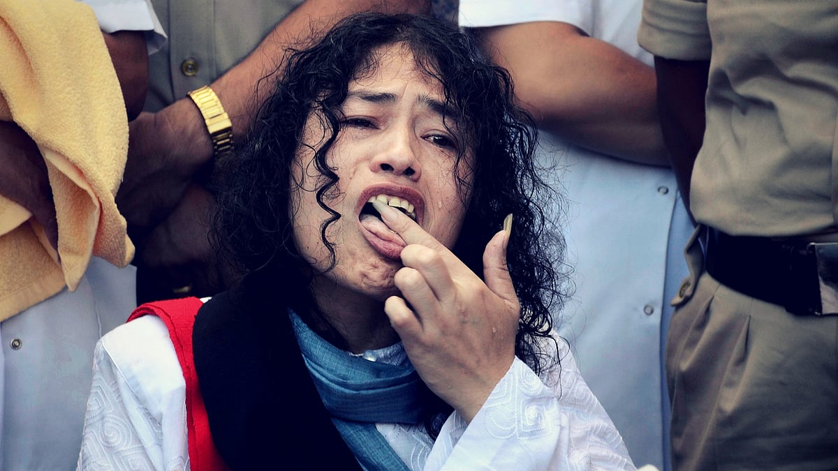 On Tuesday, Irom Sharmila wept as she licked honey out of her palm, breaking the world’s longest fast. (Photo: AP)