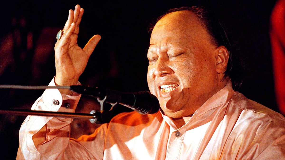 Nusrat Fateh Ali Khan during a performance.