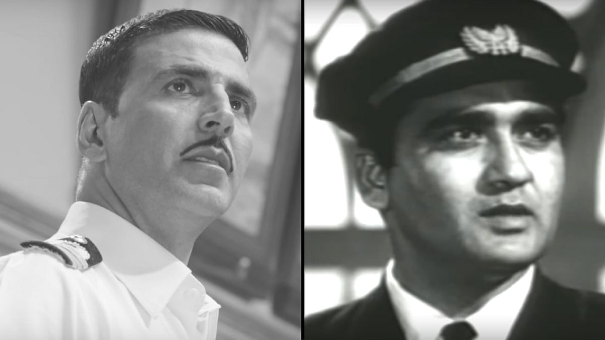 Akshay Kumar in <i>Rustom</i> and Sunil Dutt in <i>Yeh Raaste Hai Pyaar Ke. </i>[Photo Courtesy: <a href="https://www.youtube.com/watch?v=L83qMnbJ198">Youtube/Zee Studios</a> (L); <a href="https://www.youtube.com/watch?v=zz4__Ectksw">Youtube/Ultra</a> (R)]