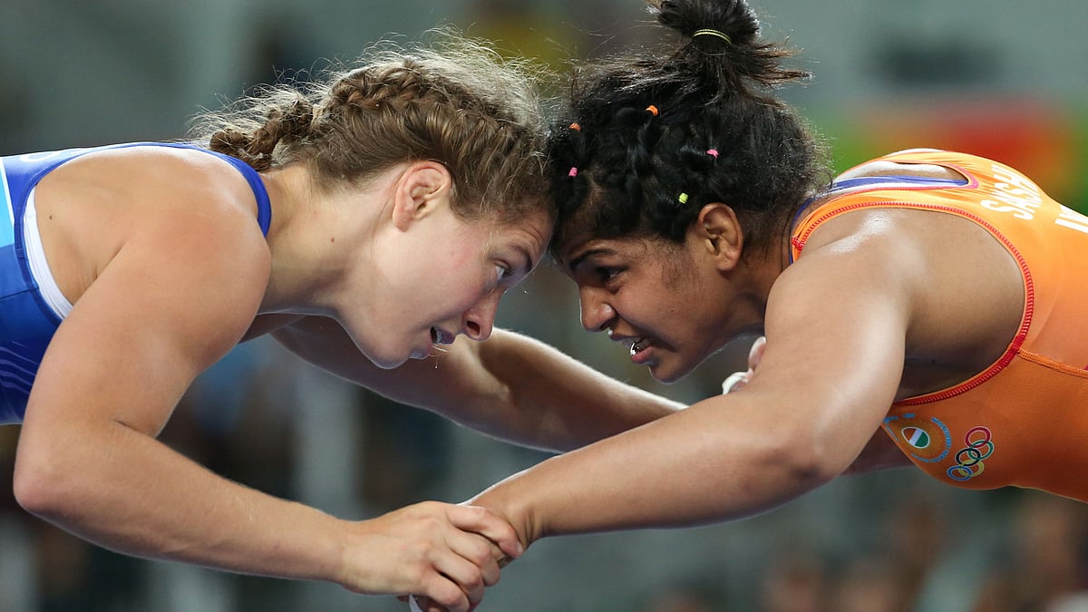 Sakshi Malik in action at the Rio Olympics. (Photo: Reuters)
