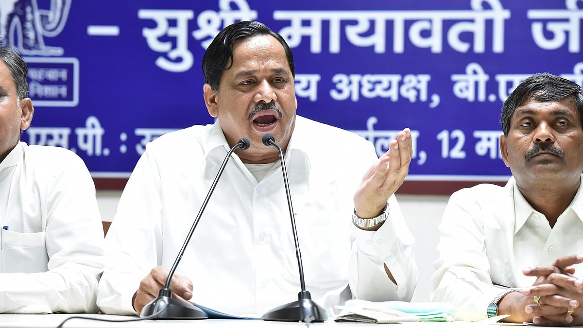 BSP General Secretary Naseemuddin Siddiqui addressed a press in Lucknow on Wednesday. (Photo: IANS)