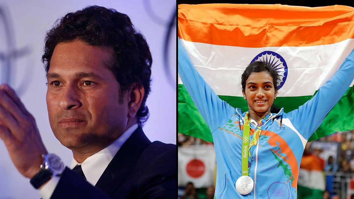 Sachin Tendulkar (L) and PV Sindhu (R). (Photo: Reuters/AP)