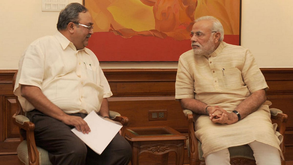 File photo of Gujarat Minister Saurabh Patel with Prime Minister Narendra Modi. (Photo Courtesy: <a href="http://pib.nic.in/newsite/photoright.aspx?phid=55970">PIB</a>)