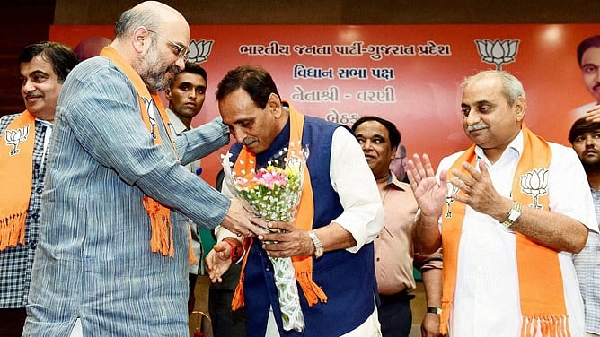 60-year-old Vijay Rupani is going to be the 16th Chief Minister of Gujarat. (Photo courtesy: Twitter.com/@NewIndianXpress)