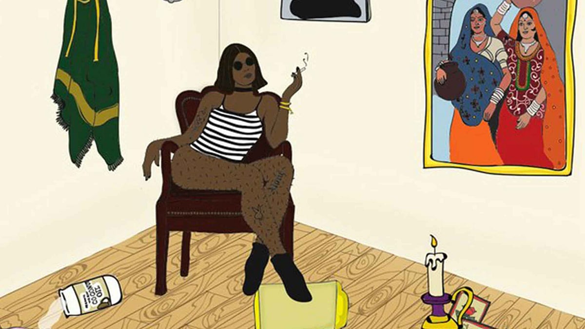 Ayqa Khan deliberately draws body hair on the characters in her illustrations to normalise it. (Photo: Ayqa Khan)