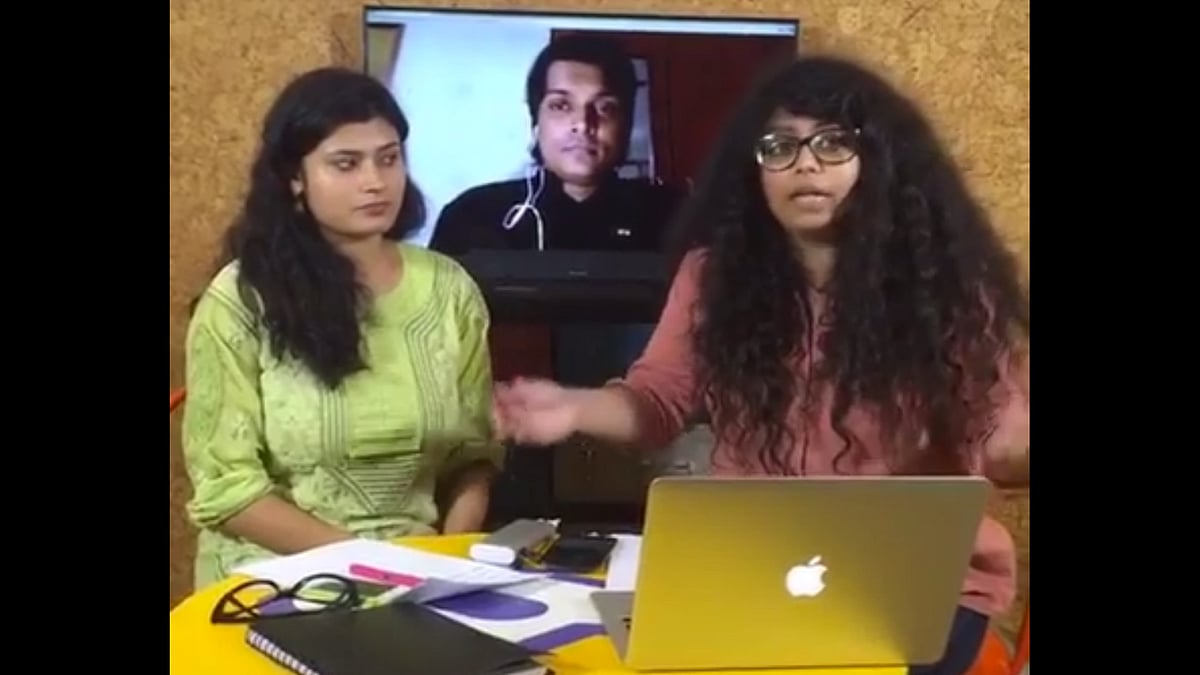 Nishtha Gautam, gender equality activist and columnist and Rahul Easwar, author and activist in discussion with <b>The Quint</b>. (Photo: <b>The Quint</b>)