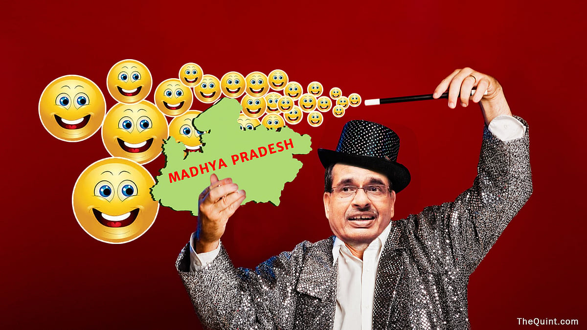 Chief Minister Shivraj Singh Chouhan said the Happiness Department will work to ensure “happiness in the lives of the common people.” (Photo altered by <b>The Quint</b>)