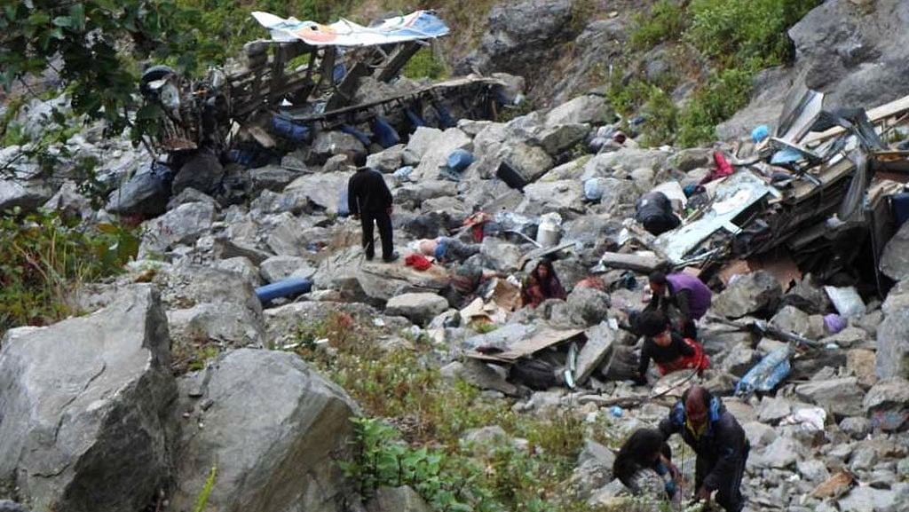A file photo of a bus accident in Nepal last year. (Photo: IANS)