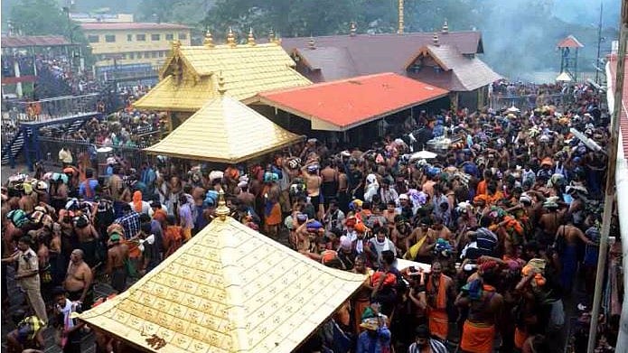 Men visiting the Sabarimala temple