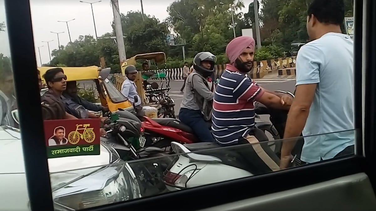 The incident took place on 24 August in Noida’s Sector 57. (Photo: Screenshot)