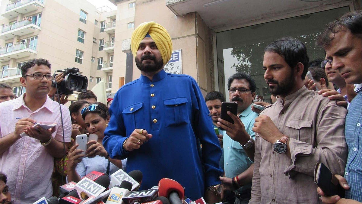 Former BJP MP Navjot Singh Sidhu addressing the media. (Photo: IANS)