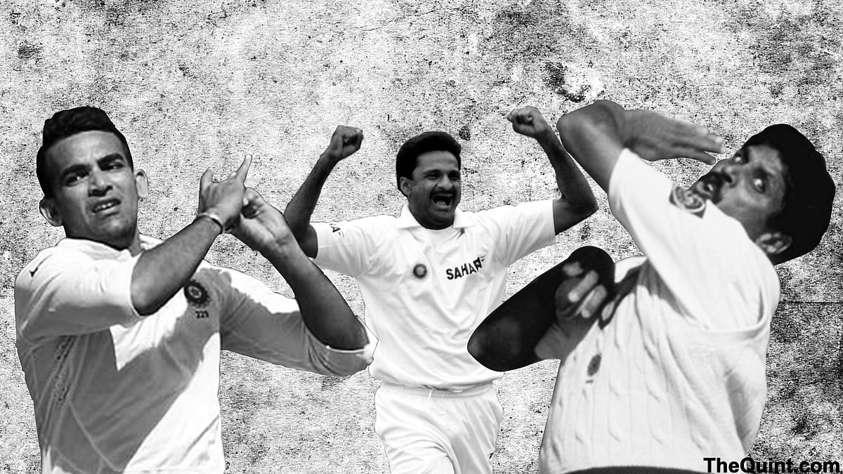 Zaheer Khan (L), Javagal Srinath (C) and Kapil Dev (R). (Photo: <b>The Quint</b>)