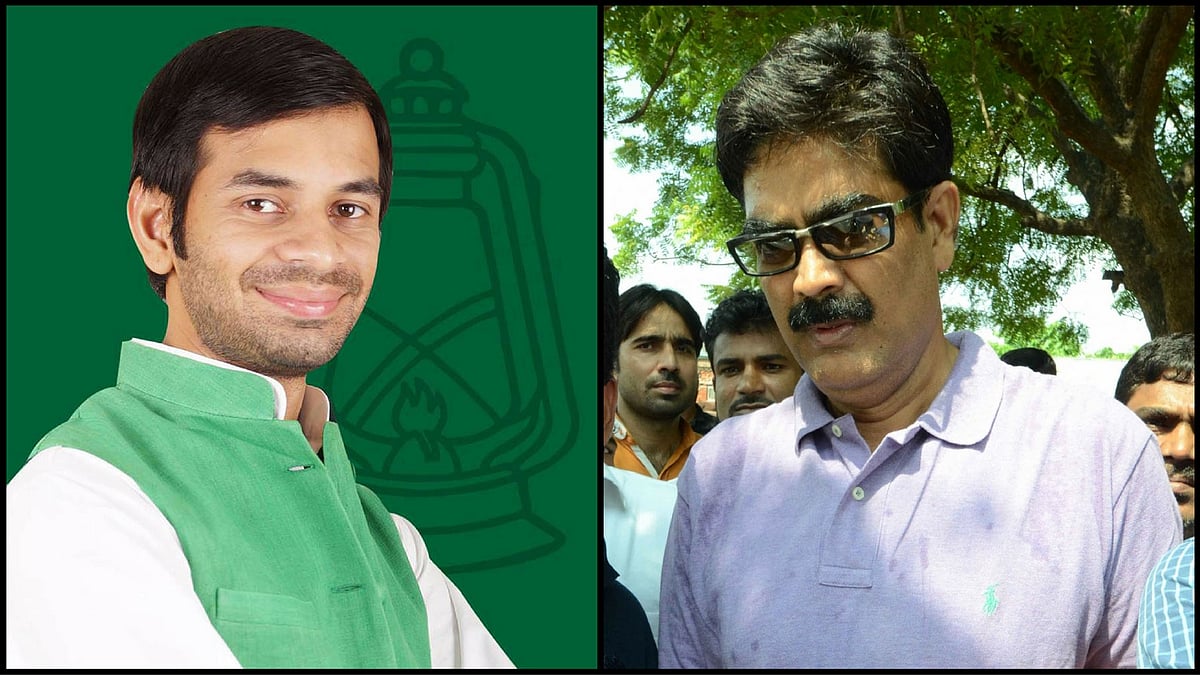 Tej Pratap Yadav (left) and Mohammad Shahbuddin. (Photo: <b>The Quint</b>)