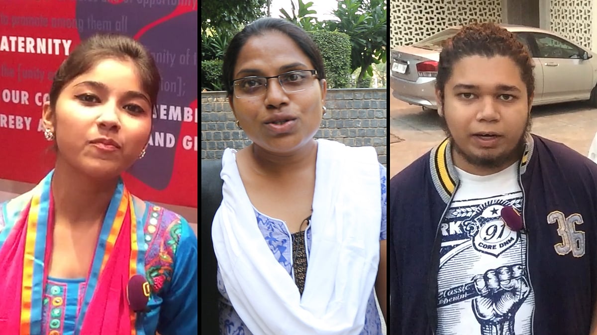 Ginni Mahi (Left), Sheetal Sathe (Centre) and Sujat Ambedkar (Right). (Photo: <b>The Quint</b>)