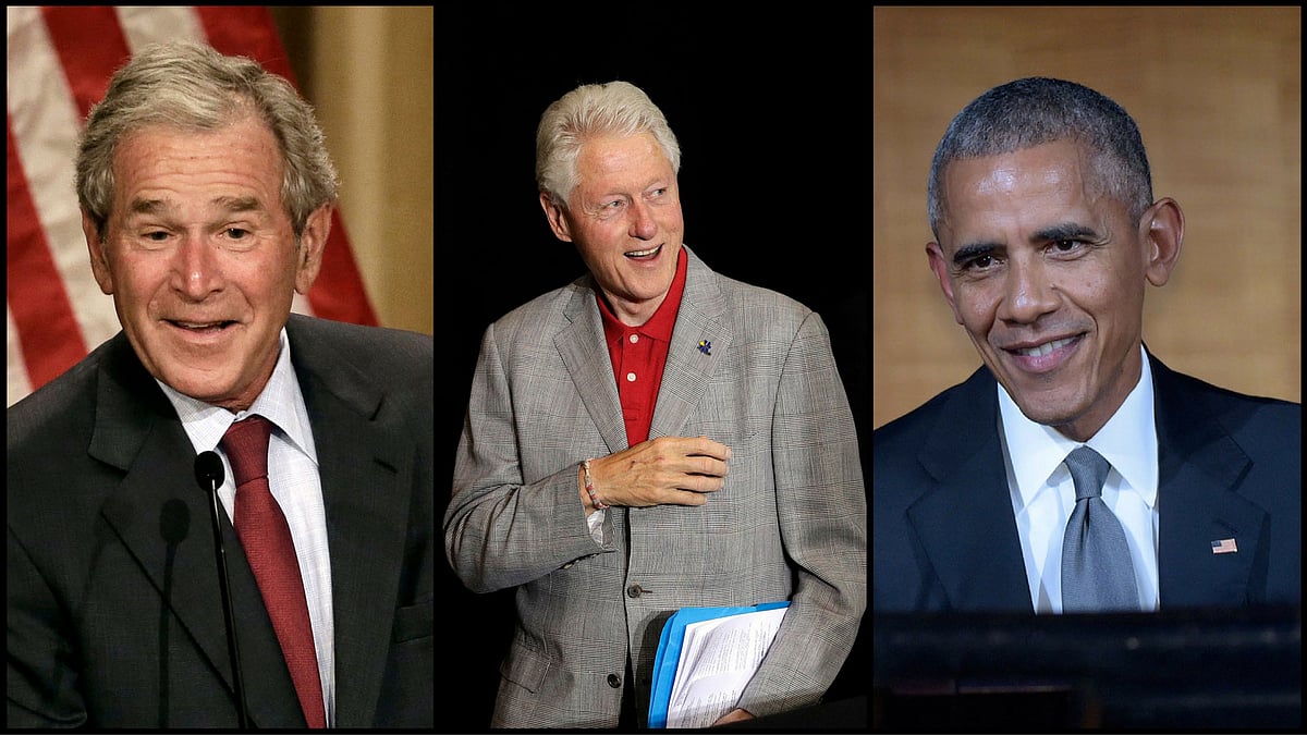 George Bush, Bill Clinton, and Barack Obama.