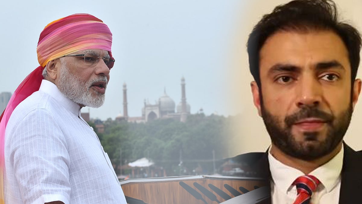 Prime Minister Narendra Modi  and Baloch leader Brahumdagh Bugti. (Photo: Altered by <b>The Quint</b>)