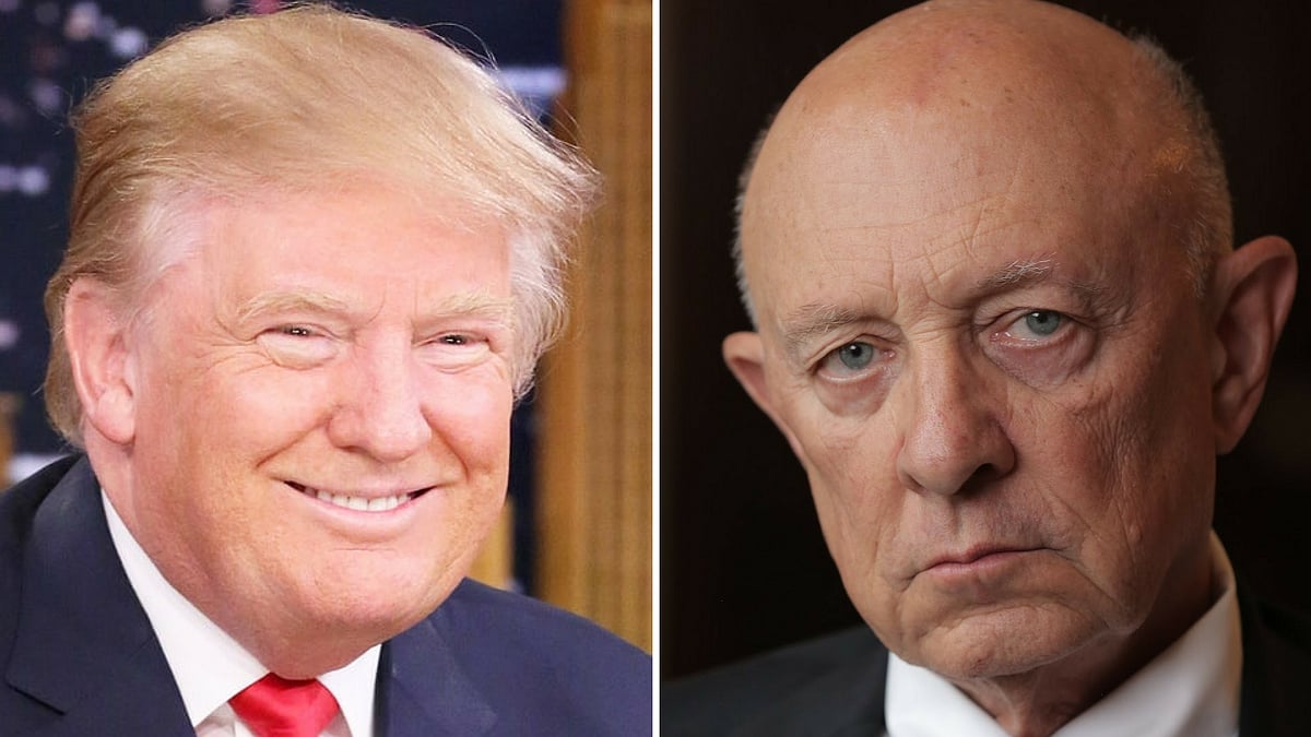 James Woolsey (R) said he supports Donald Trump’s (L) plan to expand the US military. (Photo altered by <b>The Quint</b>)